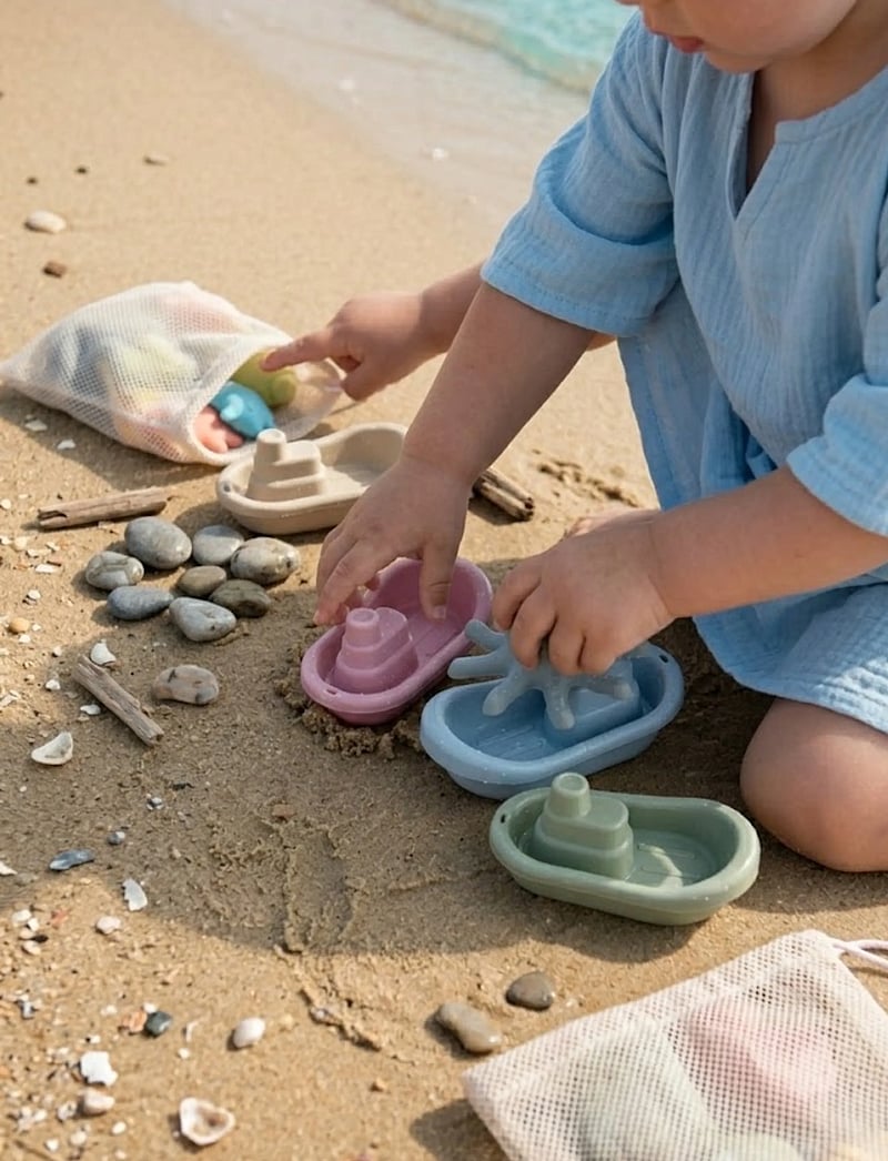 Dantoy - THORBJORN BOAT SET - Övriga vattenleksaker - green, light gray warmgray, light pink, pastel blue - 3