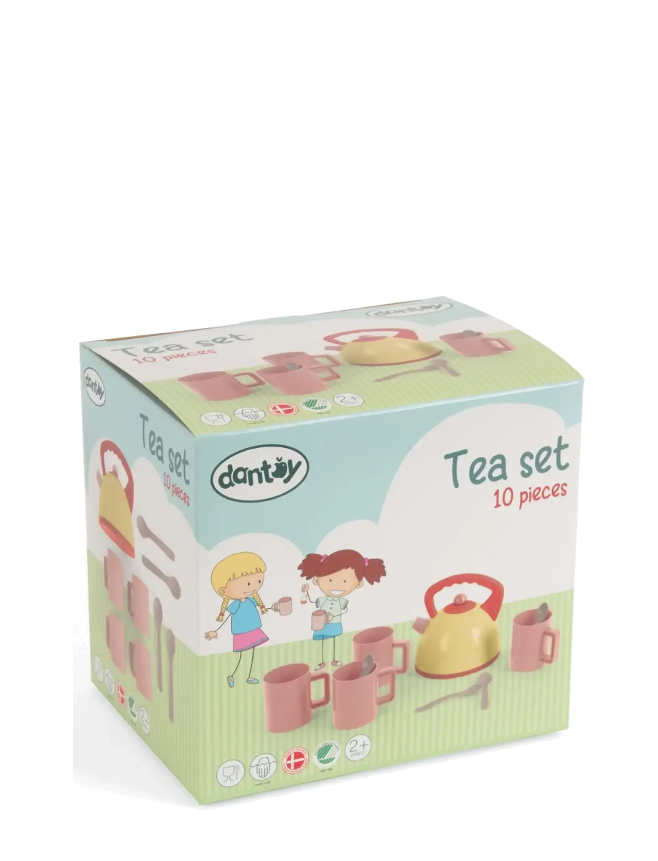 Dantoy - TEA KETTLE SET IN GIFT BOX - beige, blood orange, light yellow, old pink - 2