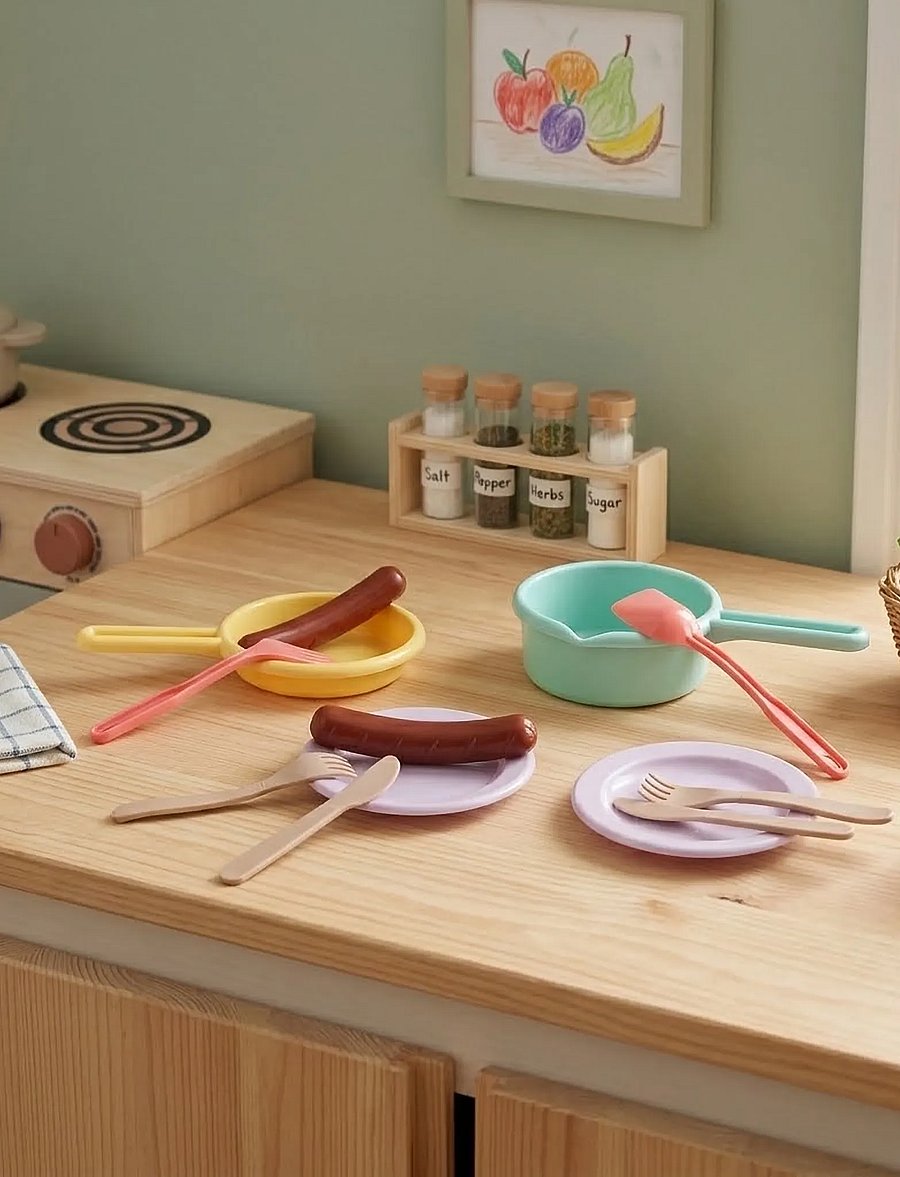 Dantoy - SAUSAGE SET IN GIFT BOX - leksaksmat & leksakstårtor - beige, brown, light purple, light yellow, mint green, pink - 0