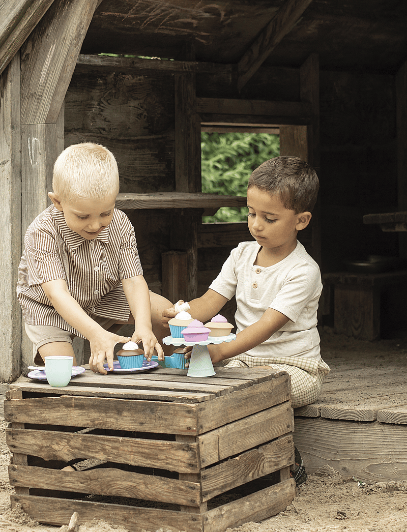 Dantoy - TB DESSERT SET IN BOX - legemad & legekager - blue, pink, lilac, brown, beige - 2