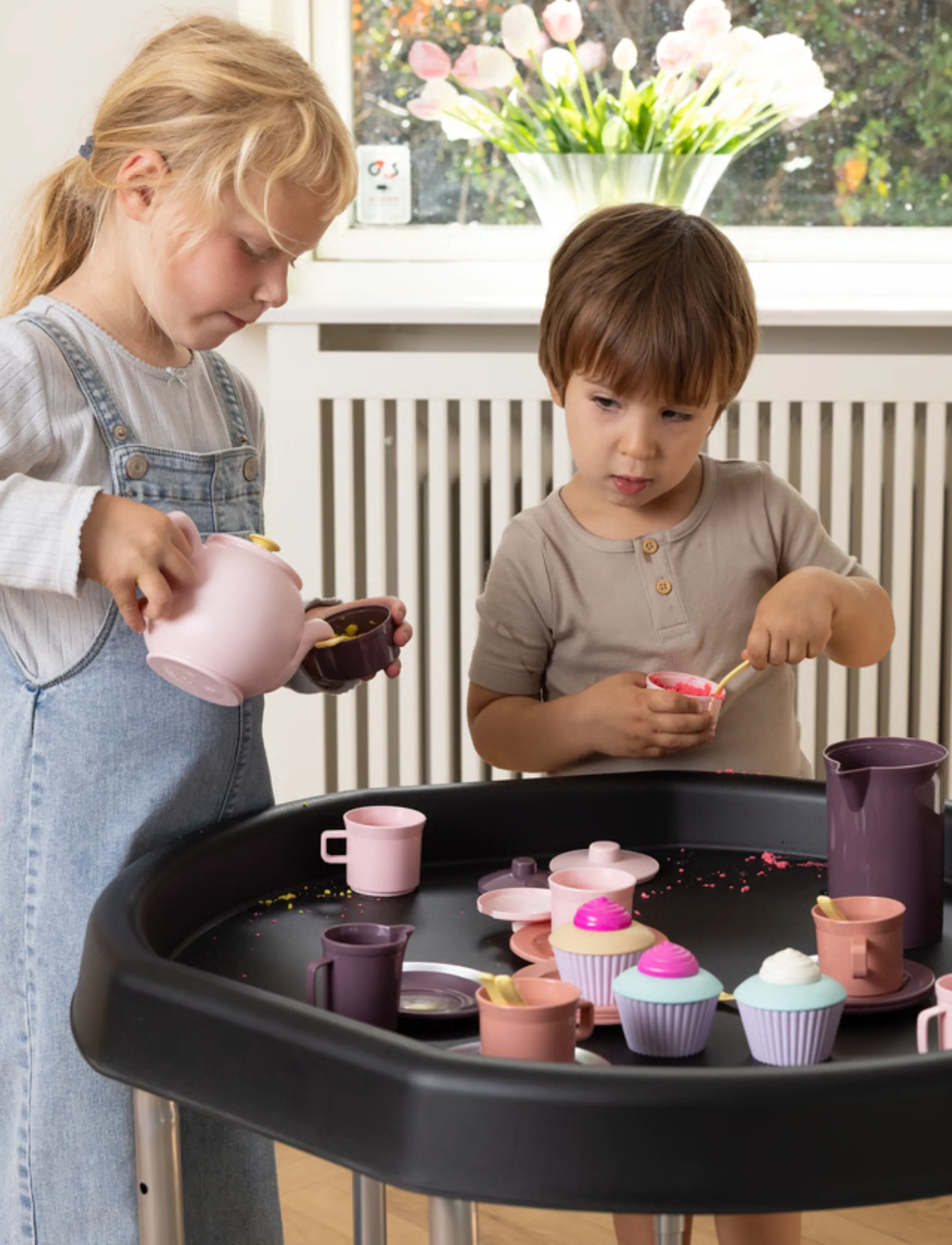Dantoy - TB DESSERT SET IN BOX - toy food & cakes - blue, pink, lilac, brown, beige - 5