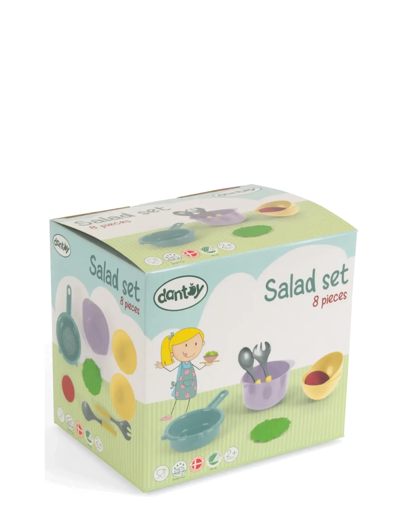 Dantoy - SALAD SET IN GIFT BOX - green, light green, light purple, light yellow, red, silver - 2