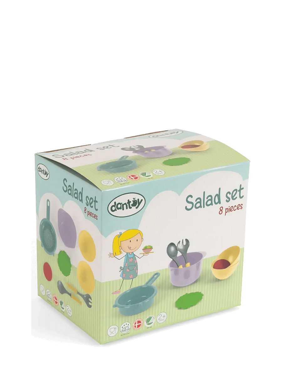 Dantoy - SALAD SET IN GIFT BOX - tillbehör till leksakskök - green, light green, light purple, light yellow, red, silver - 2