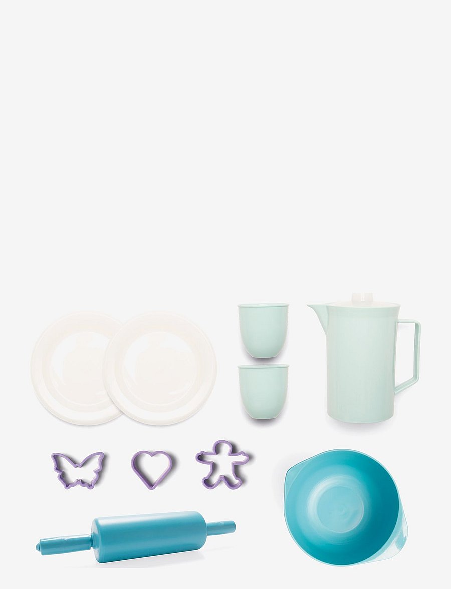 Dantoy - TB COFFEE -BAKING SET IN BOX - tilbehør til legekøkkener - mint blue, mint green, purple - 2