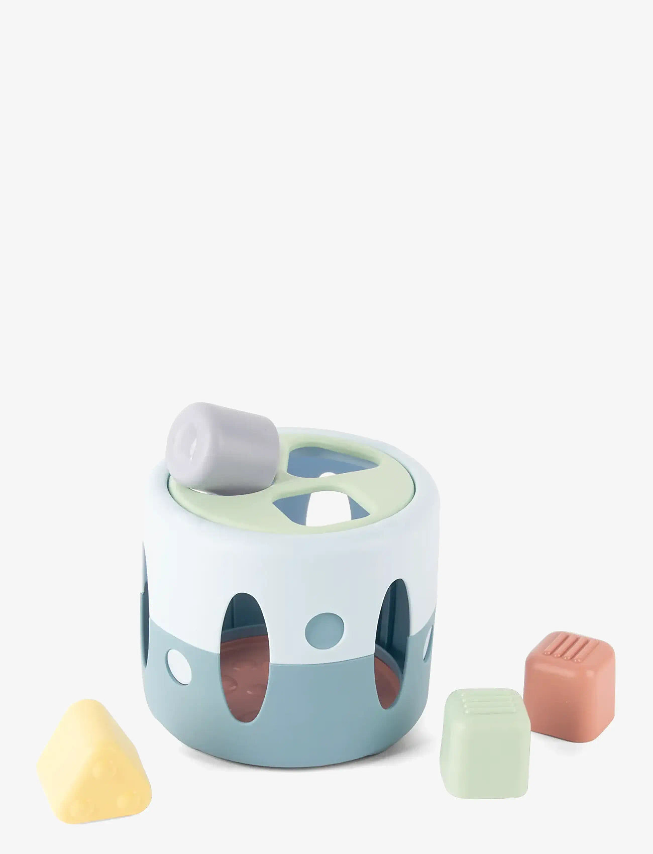 Dantoy - FT SHAPE SORTER IN NET - putteboks - blue, green, light gray-violet, light yellow, old pink, pastel blue - 1