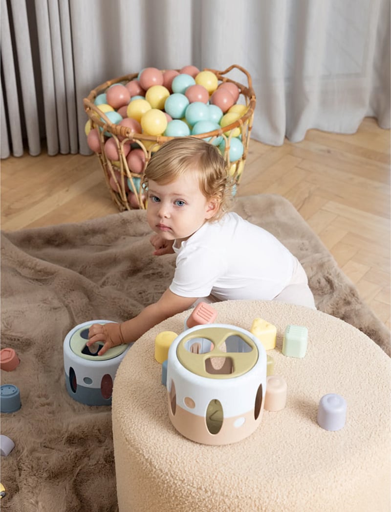 Dantoy - FT SHAPE SORTER IN NET - putteboks - blue, green, light gray-violet, light yellow, old pink, pastel blue - 3