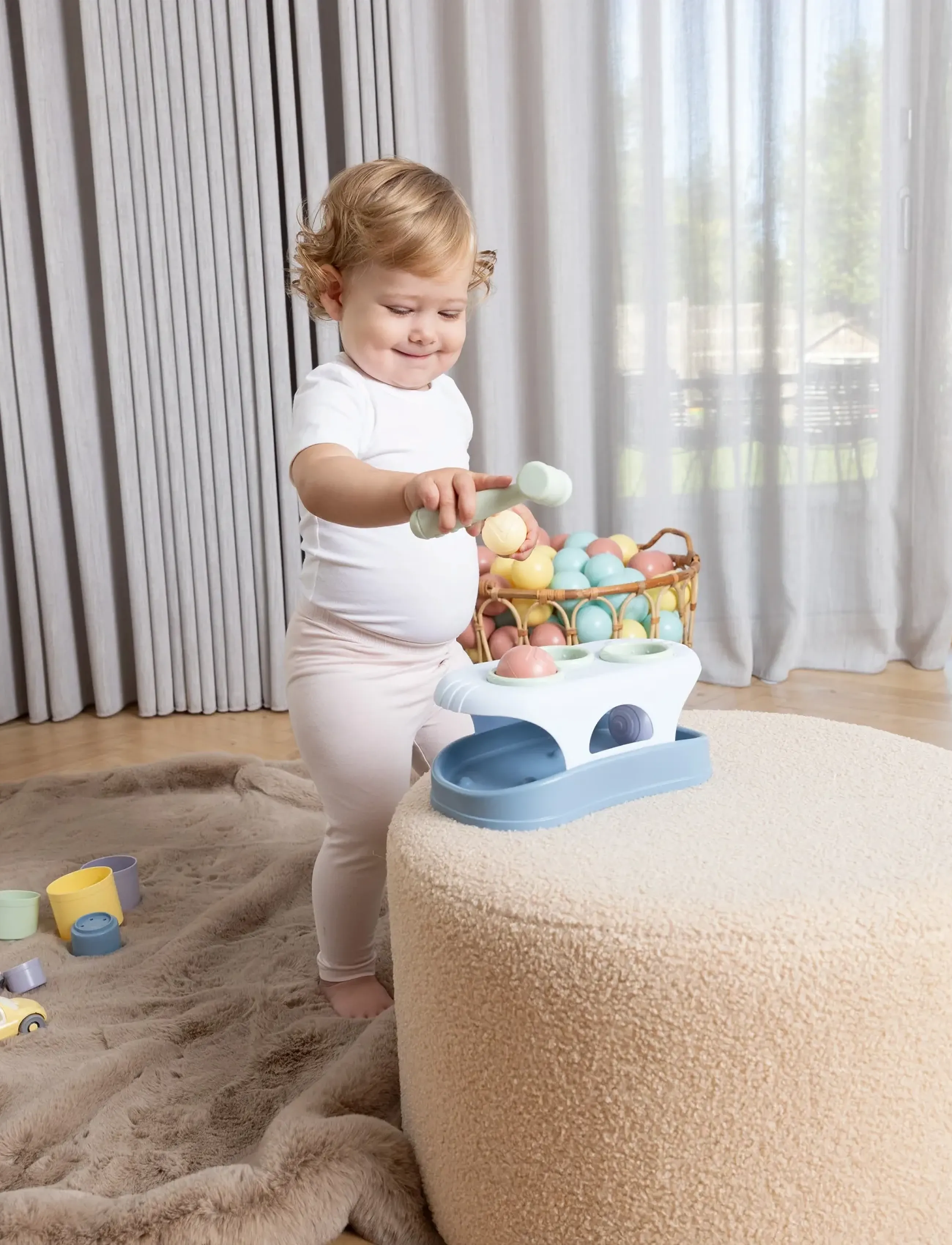 Dantoy Ft Pounding Bench In Net, One Size, Educational Spielzeug, Mehrfarbig/gemustert - Hammer Toy, Kinder