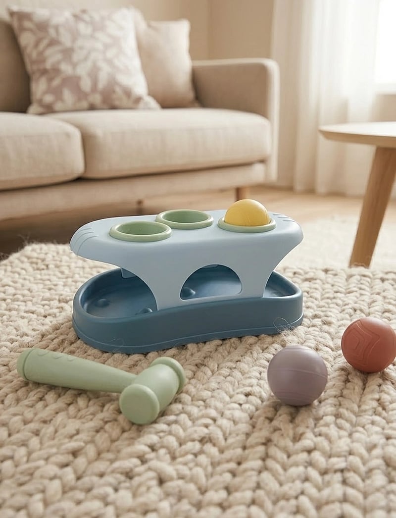 Dantoy - FT POUNDING BENCH IN NET - lowest prices - blue, green, light gray-violet, light yellow, old pink, pastel blue - 5