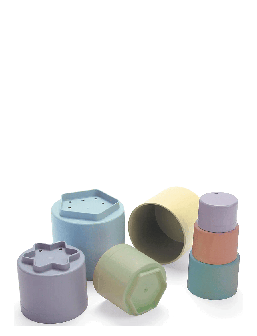 Dantoy - FT PLAY CUPS IN NET 7 PCS - die niedrigsten preise - blue, green, light gray-violet, light yellow, old pink, pastel blue - 0