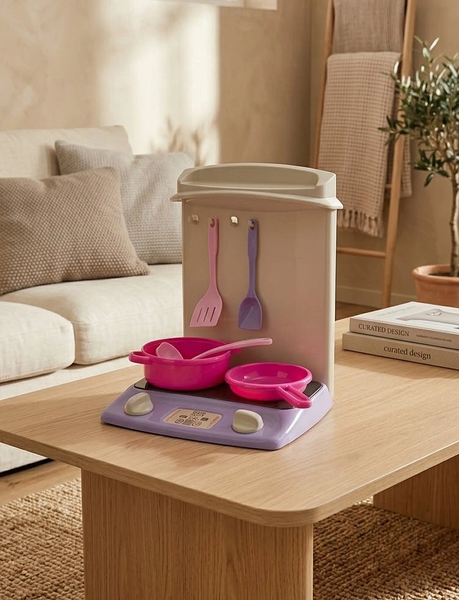 Dantoy - MY LITTLE PRINNCESS KITCHEN - mänguköögi tarvikud - anthracite gray, light gray warmgray, light pink, pink, violet - 4