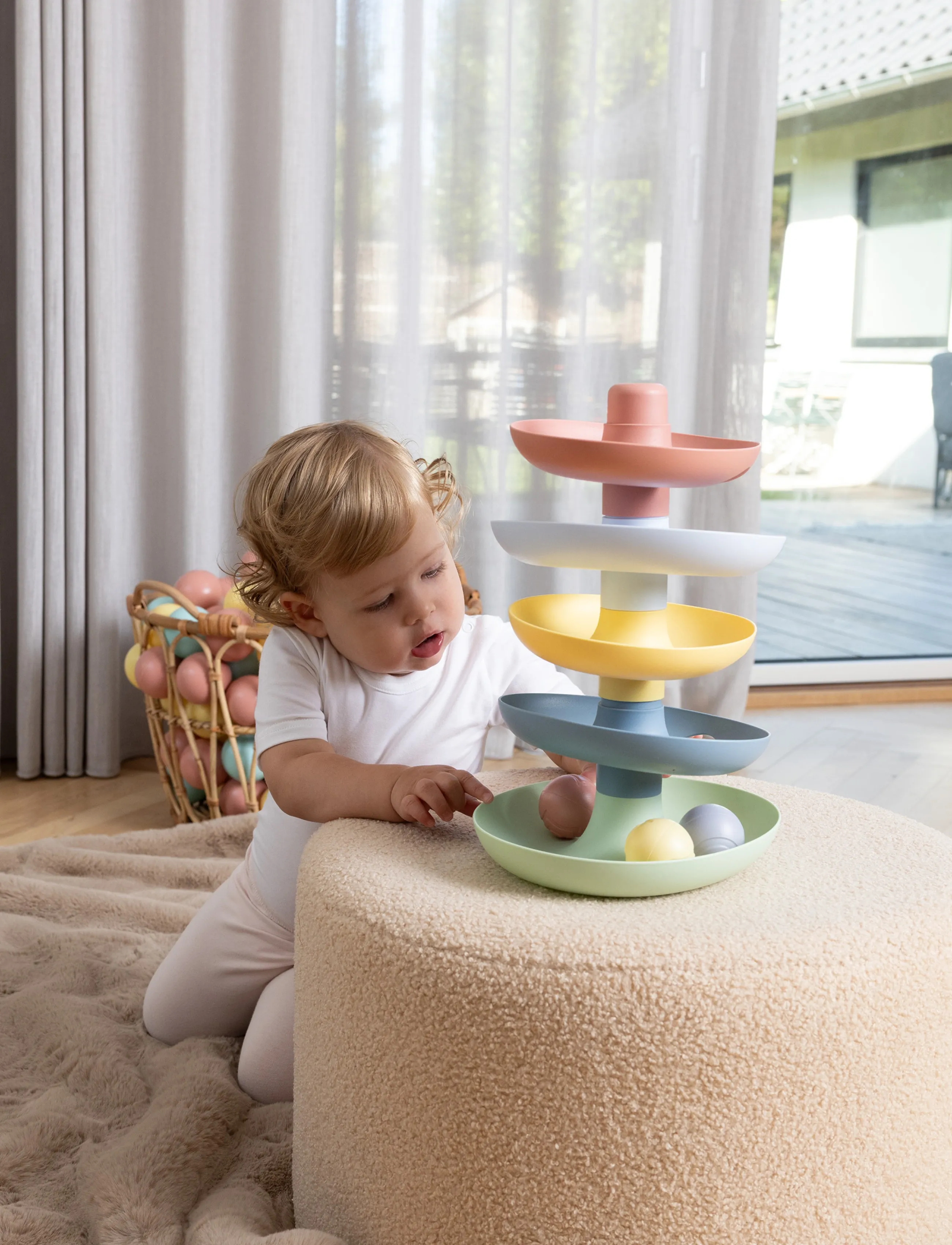 Dantoy - FT BALL TRACK - kuglebaner - blue, green, light gray-violet, light yellow, old pink, pastel blue - 3