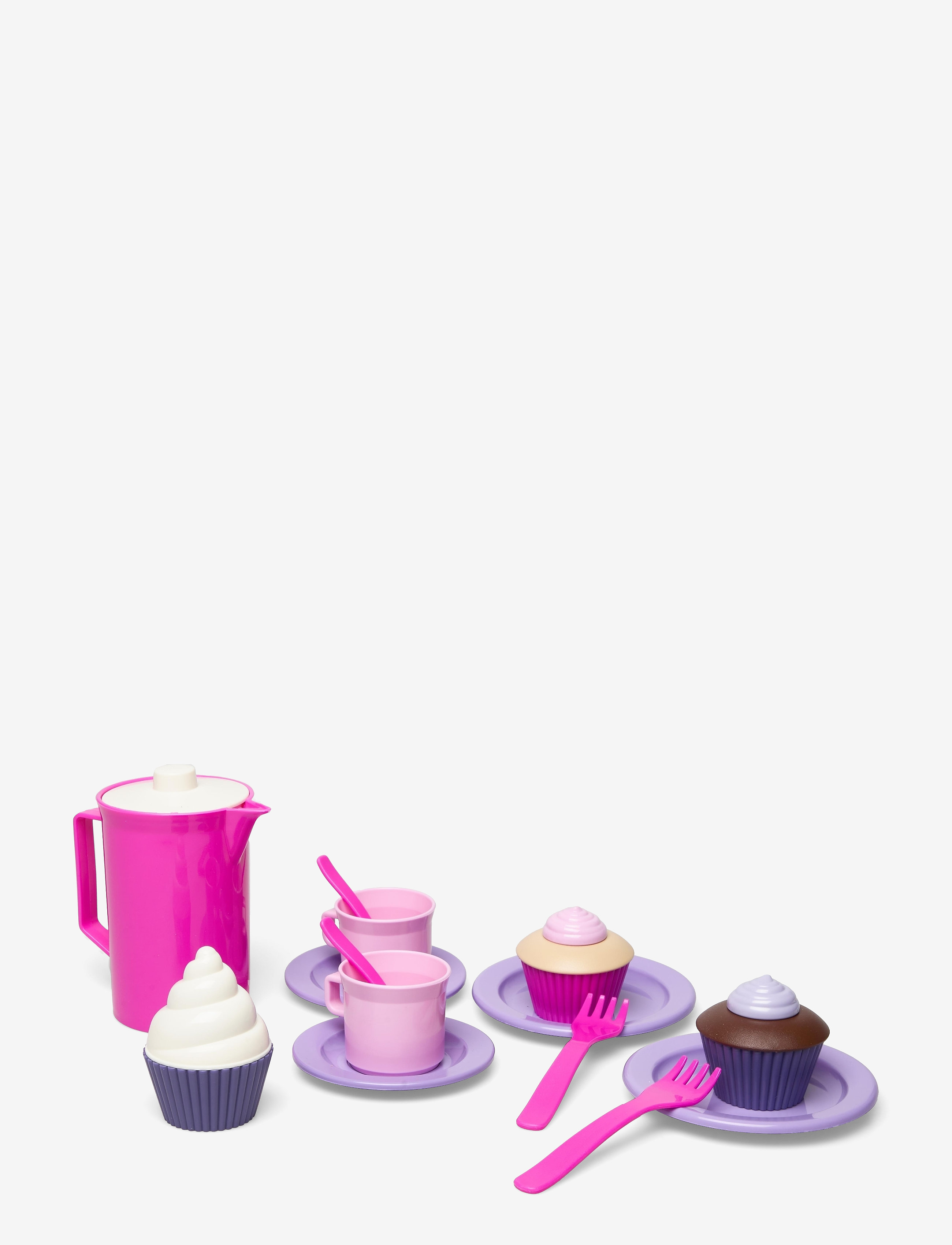 Dantoy MY LITTLE P. COFFEE-CUPCAKE SET IN NET 20 PCS - Legekøkkener & Tilbehør - PINK, WHITE, RED, PURPLE, YELLOW, BROWN, / multi