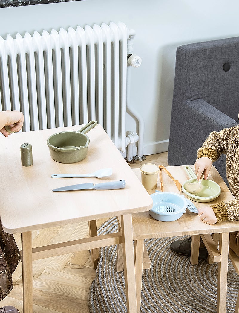 Dantoy - BIO KITCHEN SET IN GIFT BOX - tilbehør til lekekjøkken - dusty-blue, army-green, dusty-orange - 4