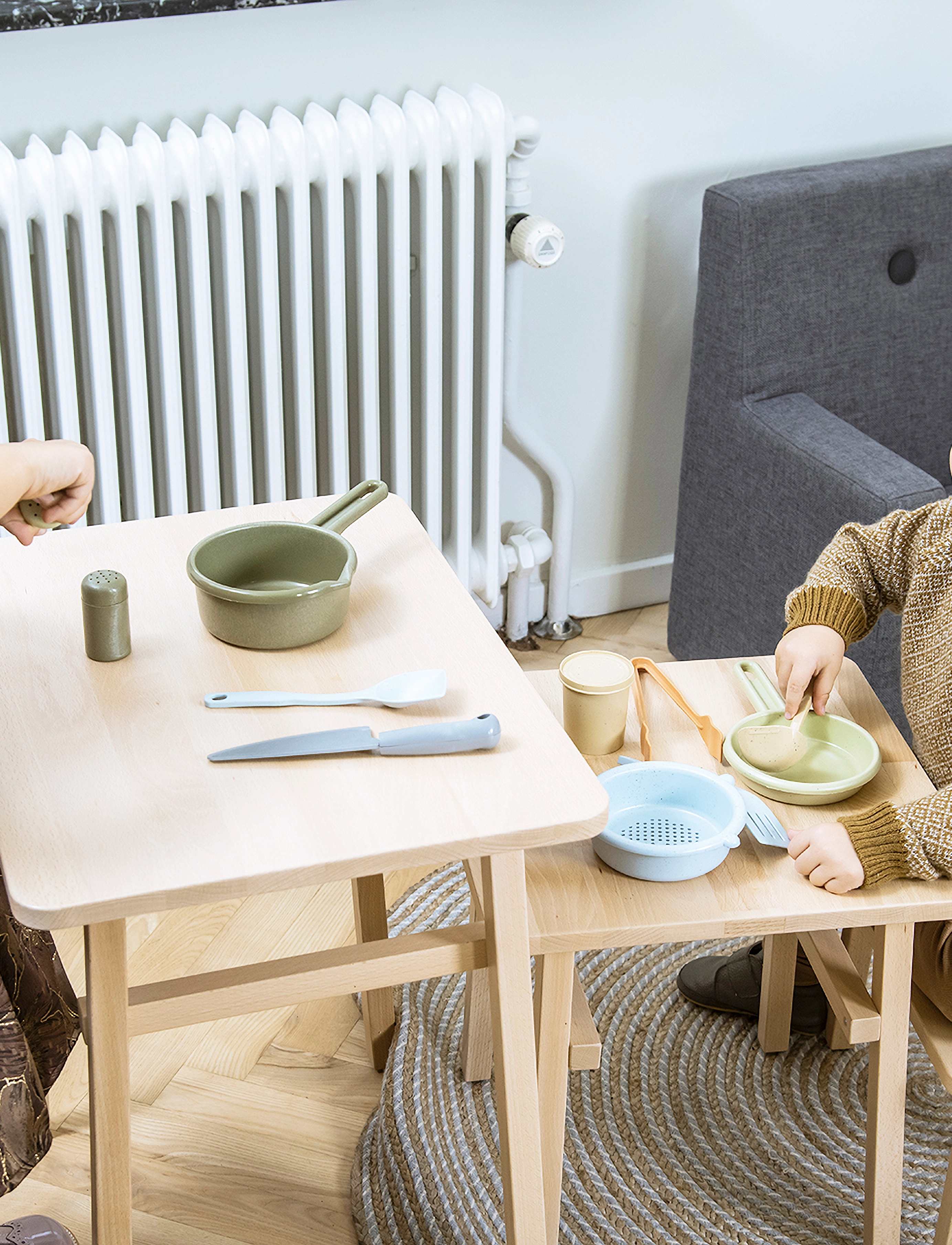 Dantoy - BIO KITCHEN SET IN GIFT BOX - tillbehör till leksakskök - dusty-blue, army-green, dusty-orange - 4