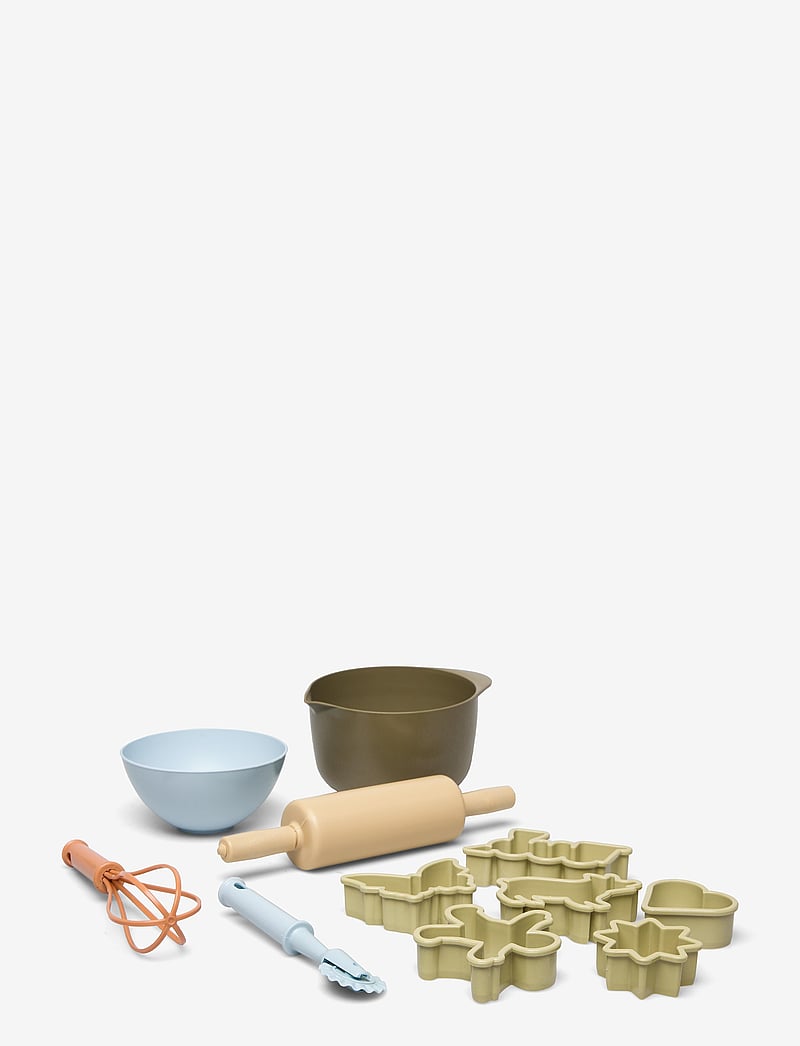 Dantoy - BIO BAKING SET IN GIFT BOX - tilbehør til legekøkkener - army-green, dusty-orange, dusty-brown, dusty-blue - 0