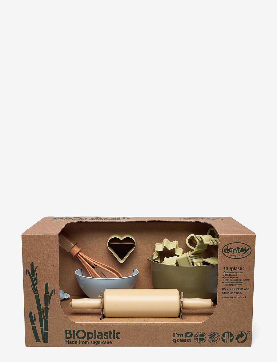 Dantoy - BIO BAKING SET IN GIFT BOX - zubehör für spielzeugküchen - army-green, dusty-orange, dusty-brown, dusty-blue - 1