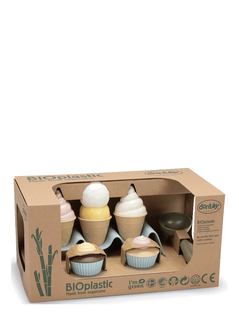 Dantoy - BIO ICE CREAM SET IN GIFT BOX - toy food & cakes - beige, cream, dusty-blue, army-green - 1