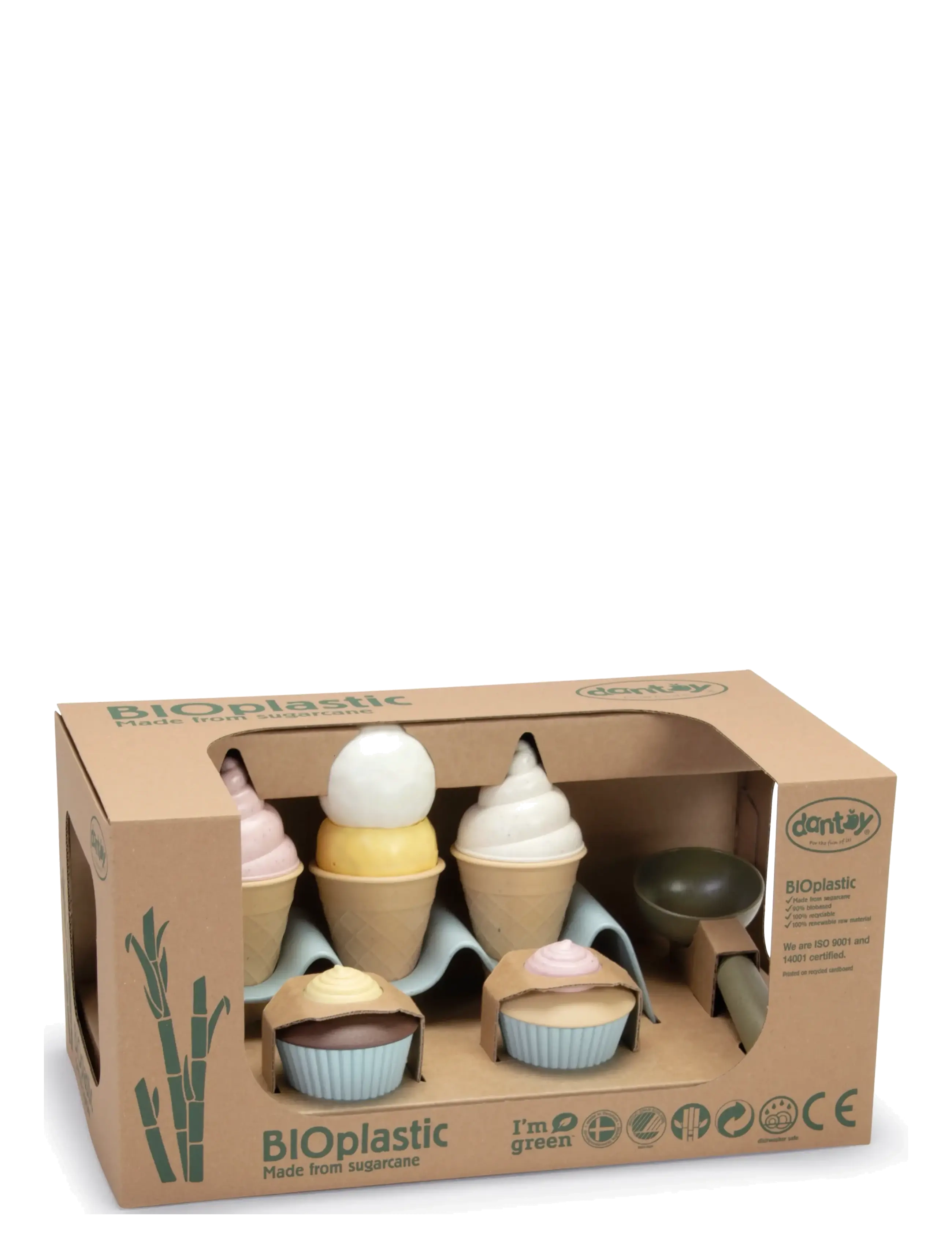 Dantoy - BIO ICE CREAM SET IN GIFT BOX - speelgoedeten & -taarten - beige, cream, dusty-blue, army-green - 1