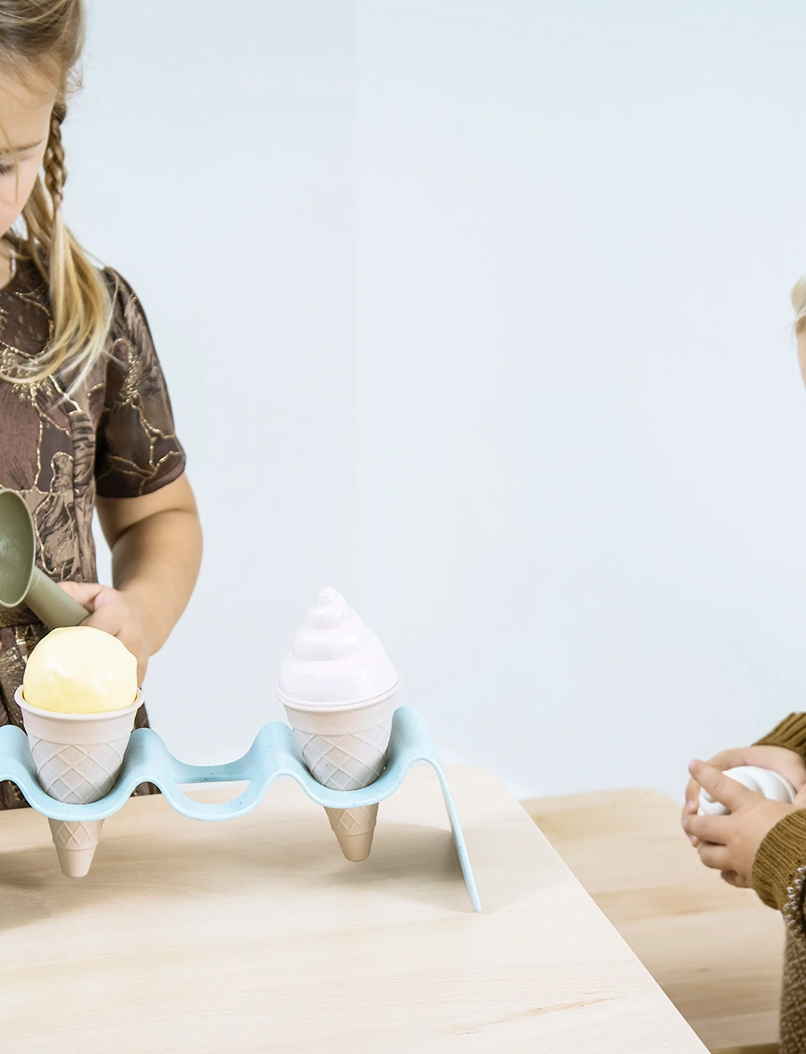 Dantoy - BIO ICE CREAM SET IN GIFT BOX - speelgoedeten & -taarten - beige, cream, dusty-blue, army-green - 5
