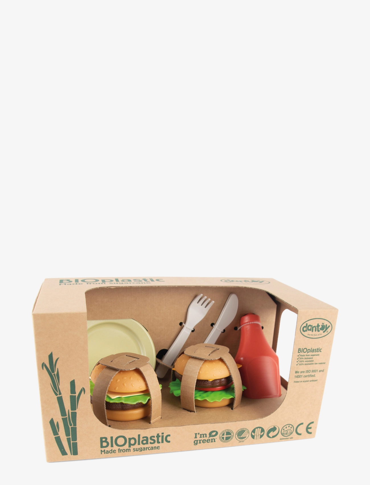 Dantoy BIO BURGER SET - 4 for 3 - GREEN, ORANGE, RED, YELLOW, GREY / multi