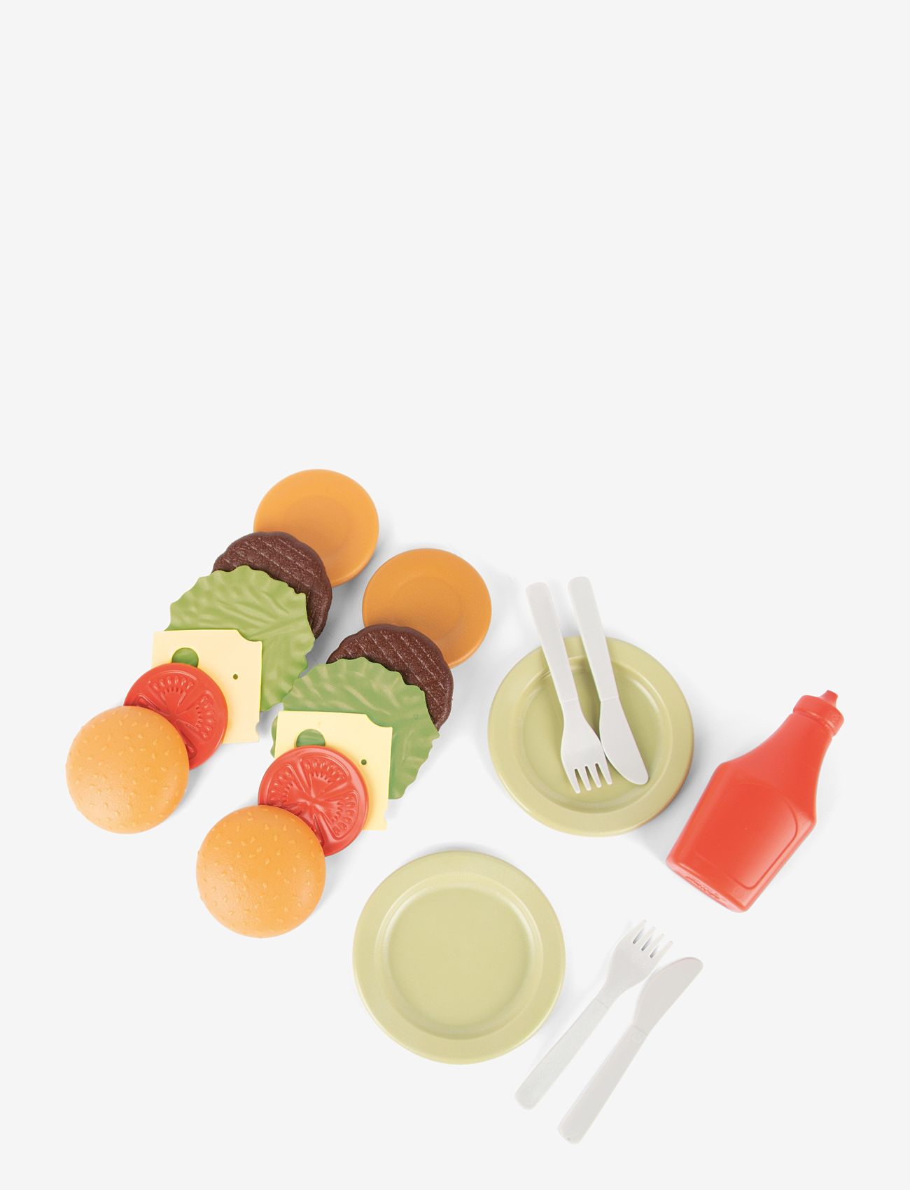 Dantoy - BIO BURGER SET - legemad & legekager - green, orange, red, yellow, grey - 1