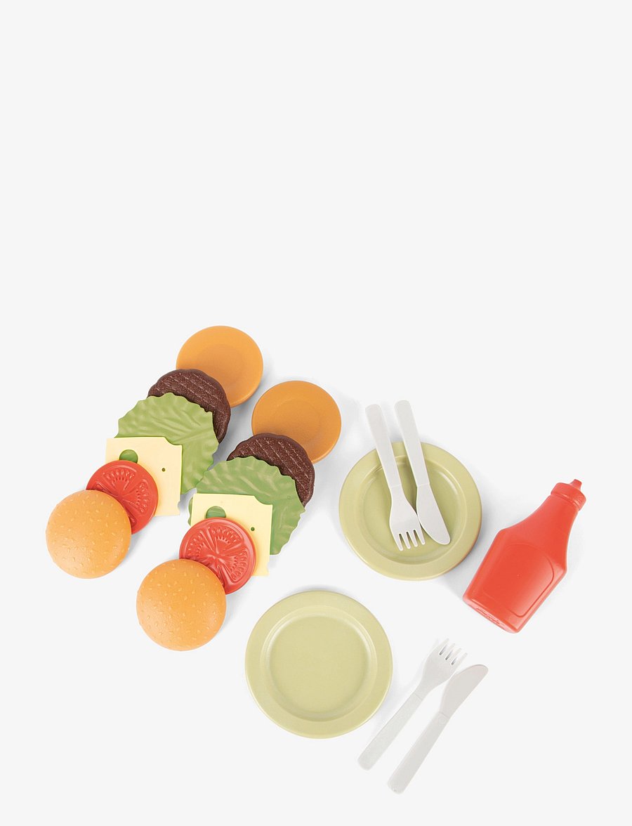 Dantoy - BIO BURGER SET - legemad & legekager - green, orange, red, yellow, grey - 2