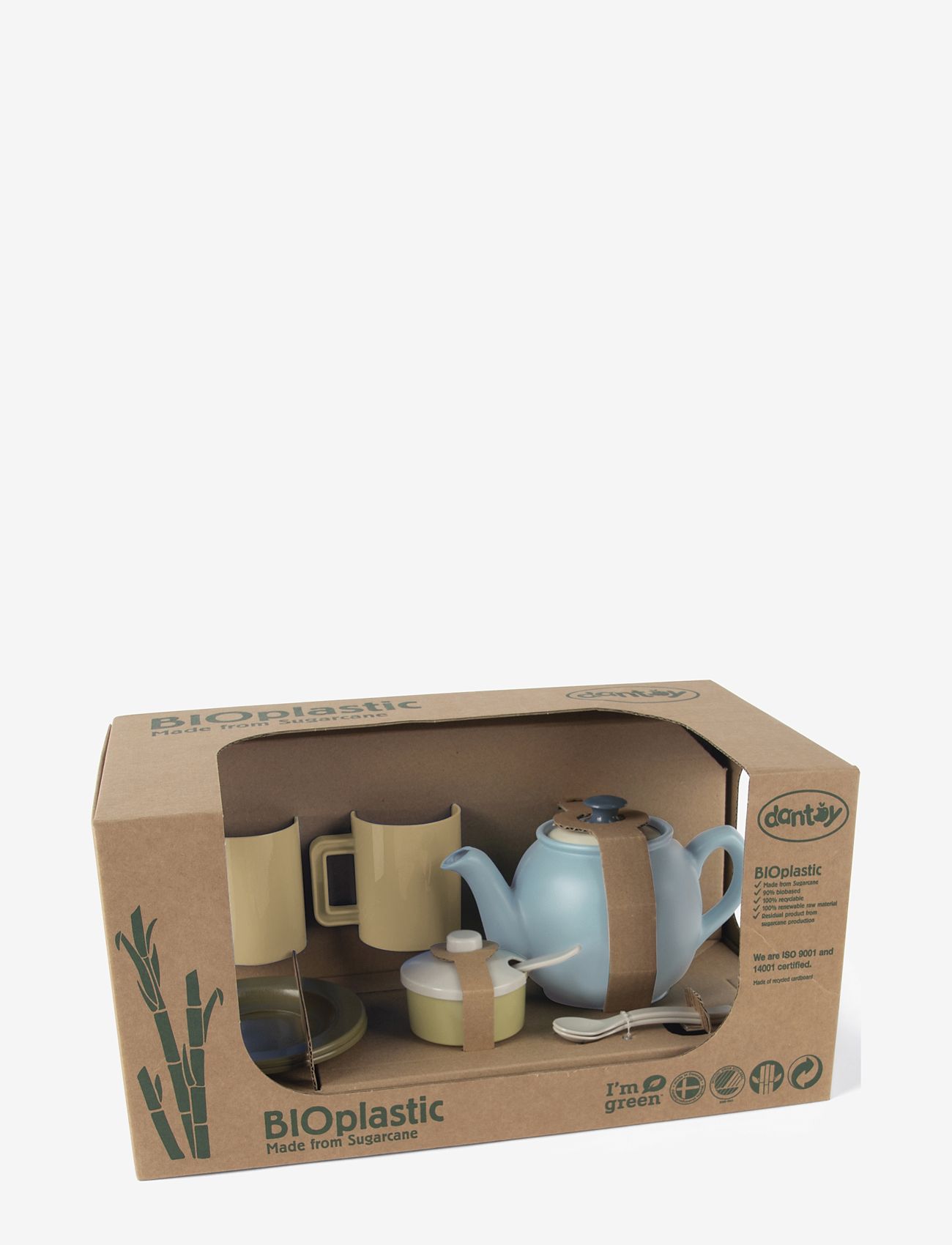 Dantoy - BIO TEA SET IN BOX - kaffe & teserviser - blue,white, green, dusty green, grey, yellow - 2