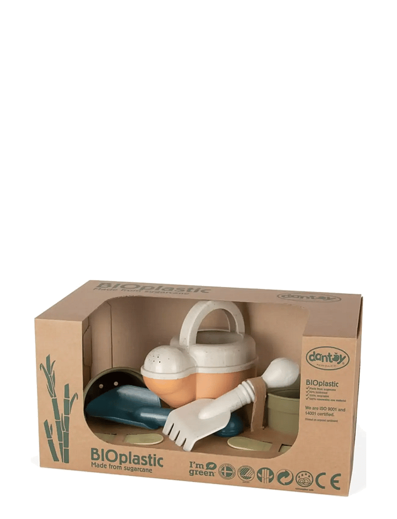 Dantoy - BIO PLANTING SET WITH WATERING CAN - sandleker - gray, dustyorange, militairy green, petroleumsblue - 2