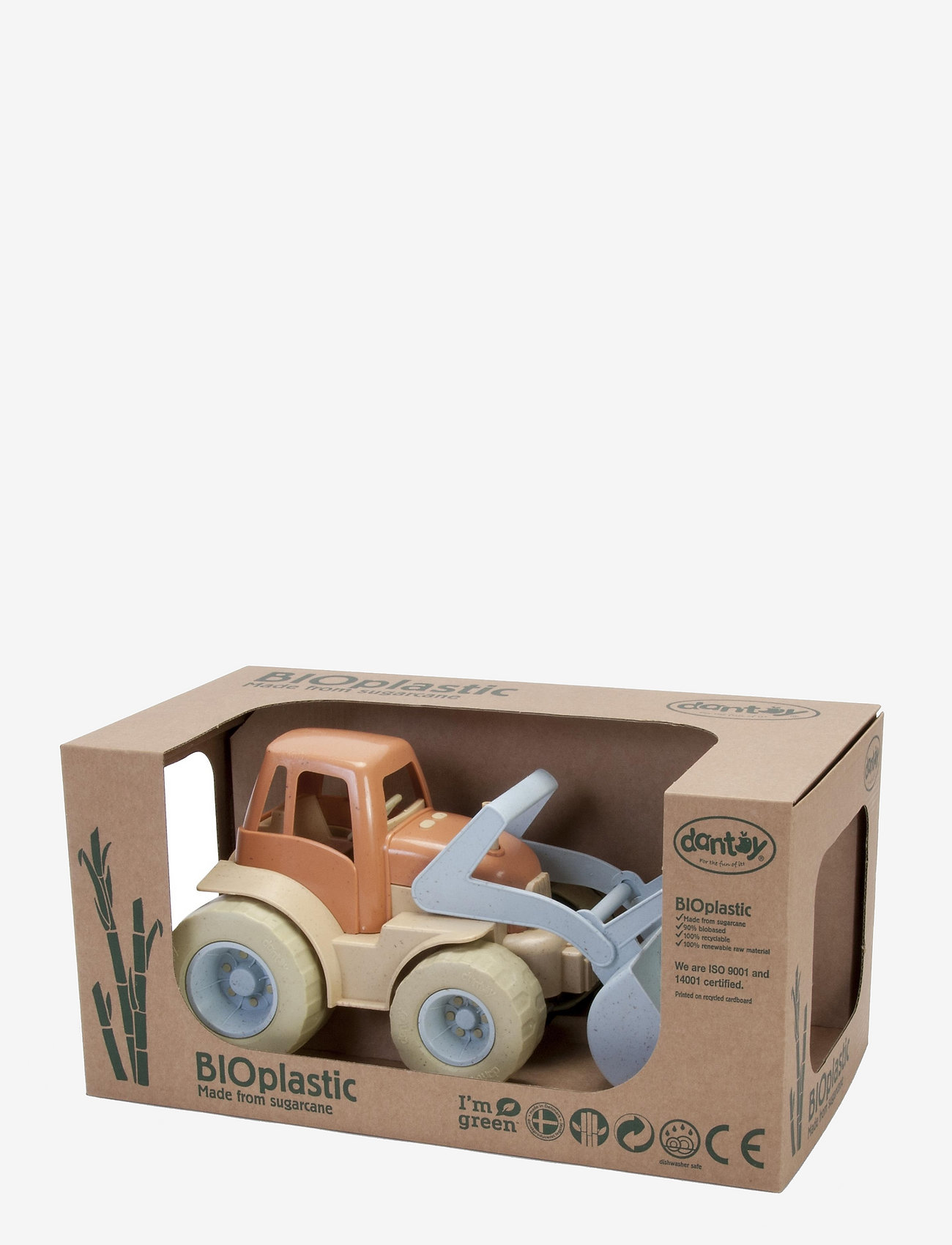 Dantoy - BIO TRACTOR IN GIFT BOX - julegaver under 300kr - dusty-blue, army-green, dusty-orange - 1
