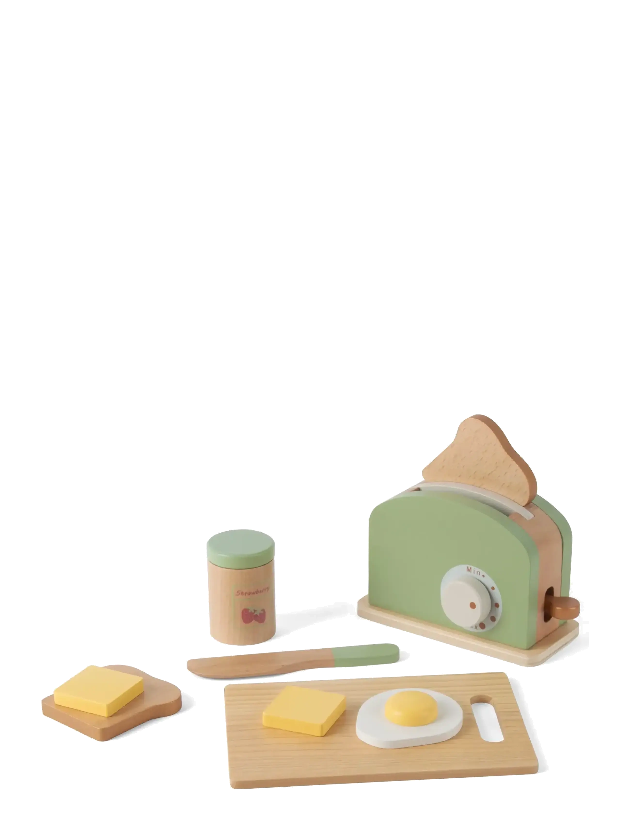 TOASTER SET WOOD IN GIFT BOX - 9 PCS - MIXED COLOURS