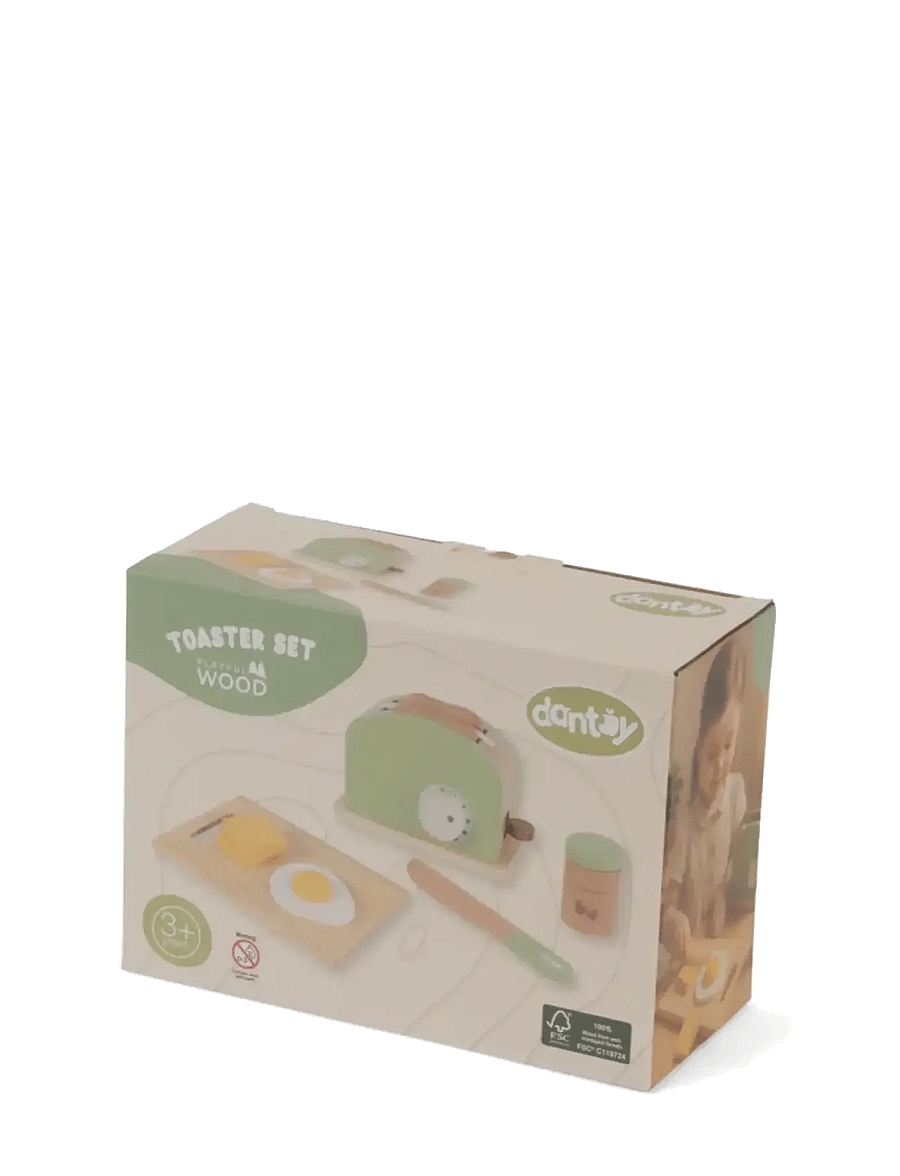 Dantoy - TOASTER SET WOOD IN GIFT BOX - 9 PCS - zubehör für spielzeugküchen - mixed colours - 2