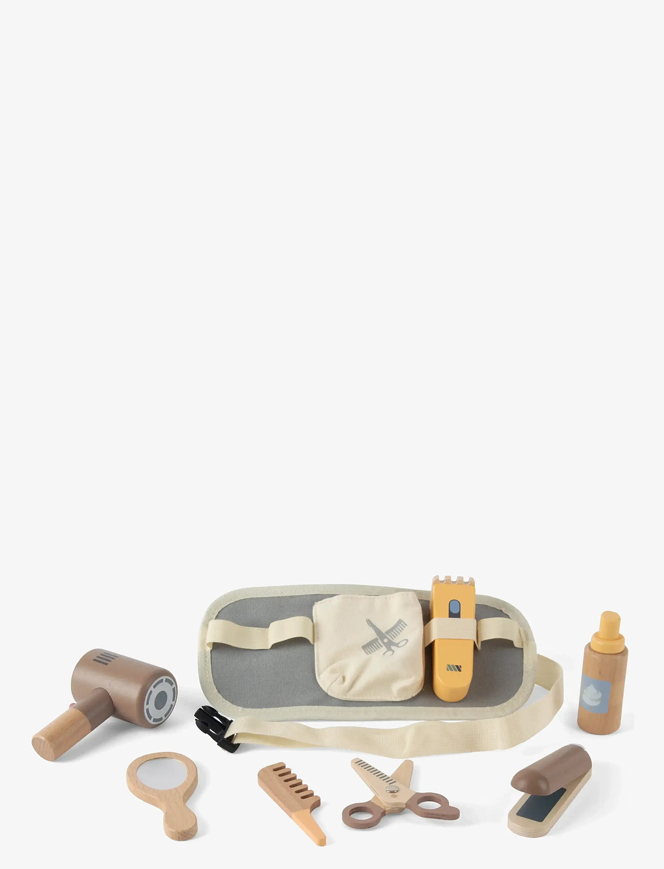 Dantoy - BARBER PLAY SET WOOD IN GIFTBOX 8 PCS - fake makeup & accessories - mixed colours - 1