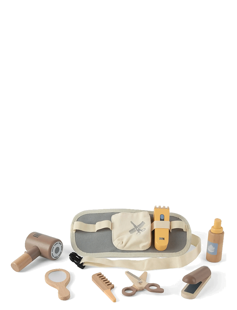 Dantoy - BARBER PLAY SET WOOD IN GIFTBOX 8 PCS - fake makeup & accessories - mixed colours - 1