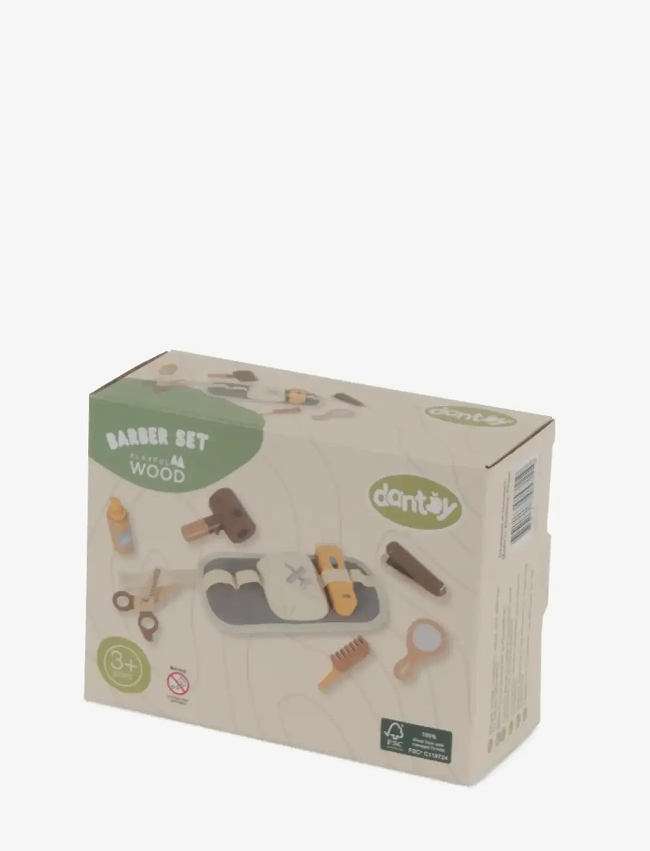 Dantoy - BARBER PLAY SET WOOD IN GIFTBOX 8 PCS - fake makeup & accessories - mixed colours - 2
