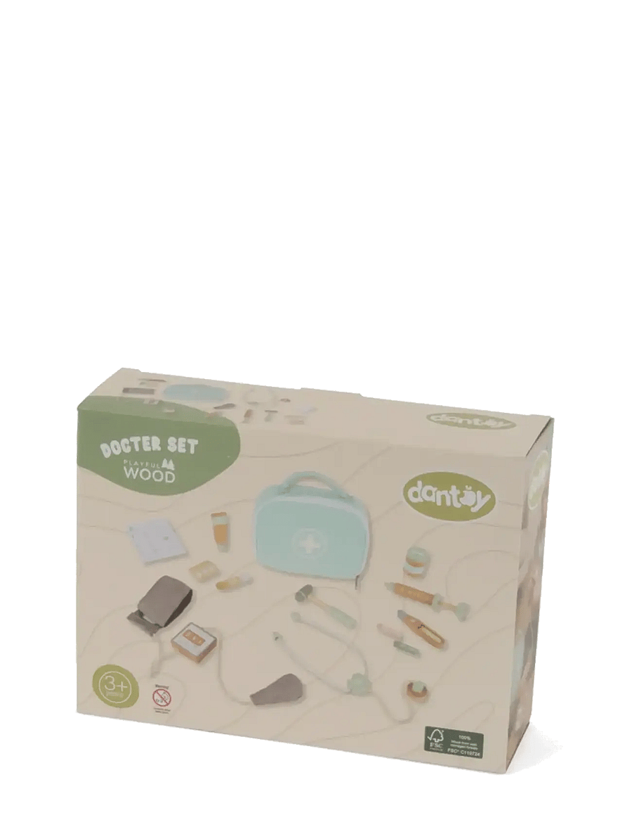 Dantoy - DOCTOR PLAY SET WOOD IN GIFTBOX 23 PCS - lægesæt - mixed colours - 2