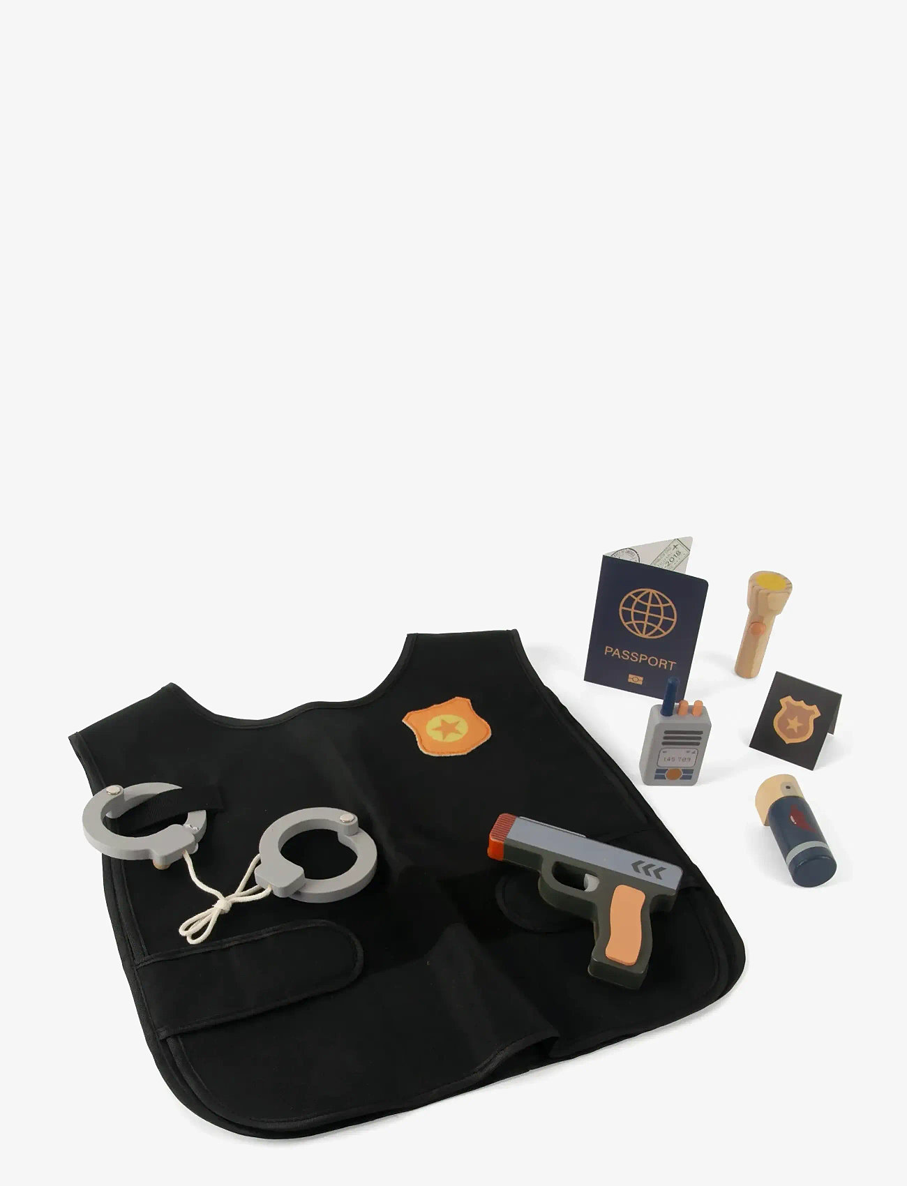Dantoy - POLICEMAN PLAY SET WOOD IN GIFTBOX 7 PCS - búningar - mixed colours - 1