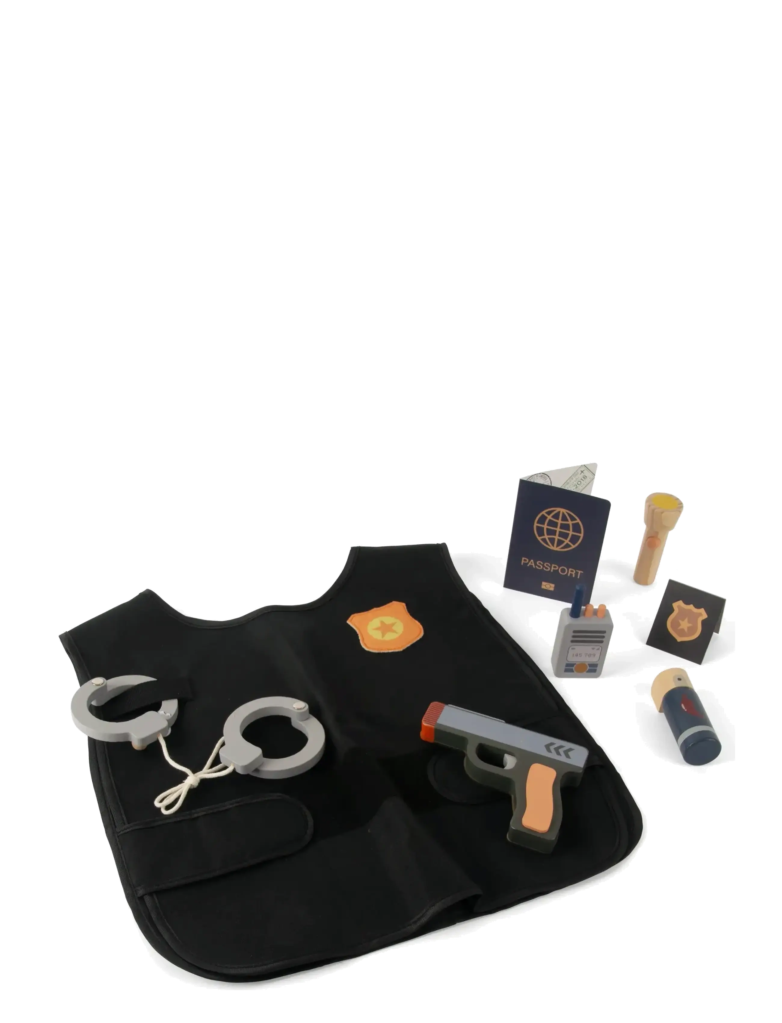 Dantoy POLICEMAN PLAY SET WOOD IN GIFTBOX 7 PCS - Julegave - MIXED COLOURS / multi