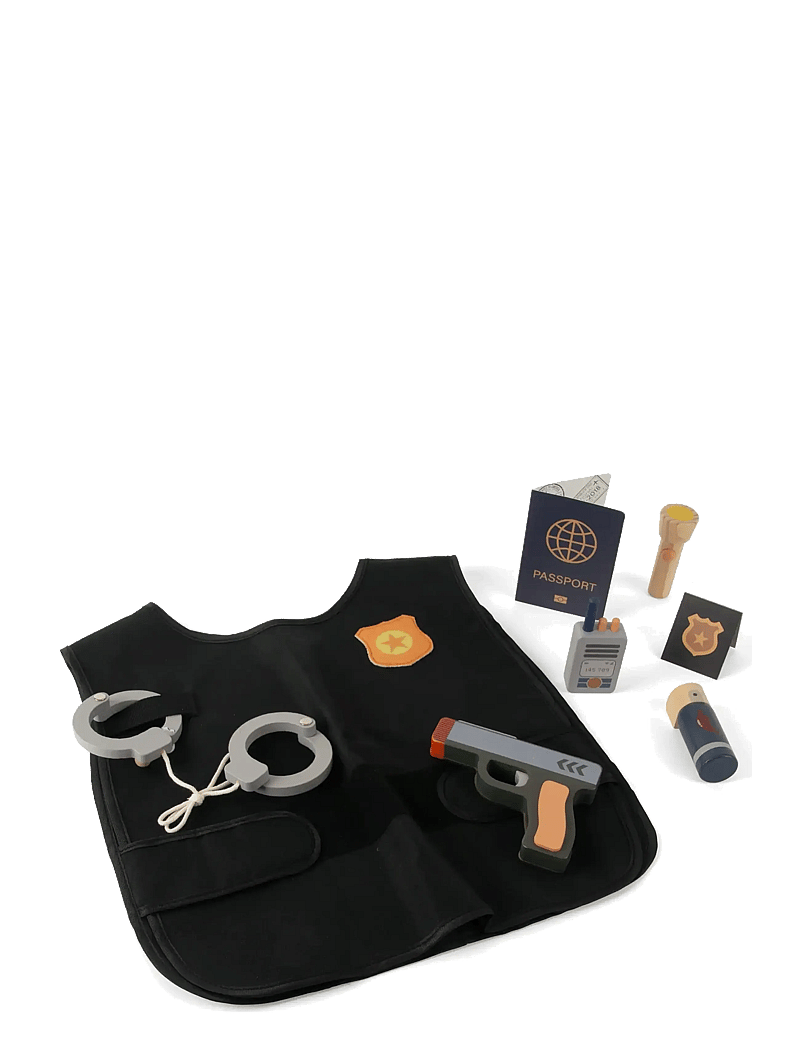 Dantoy - POLICEMAN PLAY SET WOOD IN GIFTBOX 7 PCS - búningar - mixed colours - 1