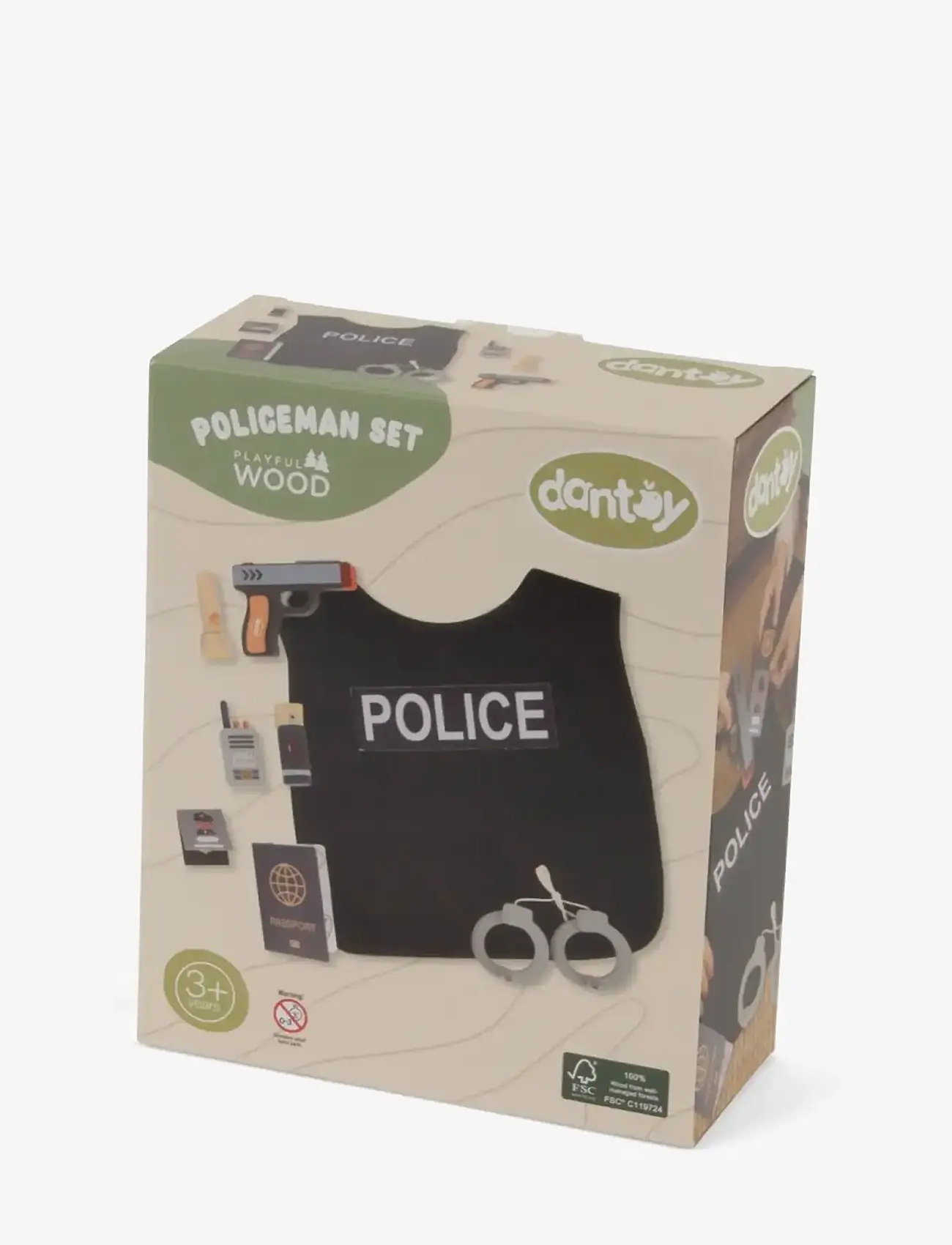 Dantoy - POLICEMAN PLAY SET WOOD IN GIFTBOX 7 PCS - búningar - mixed colours - 2