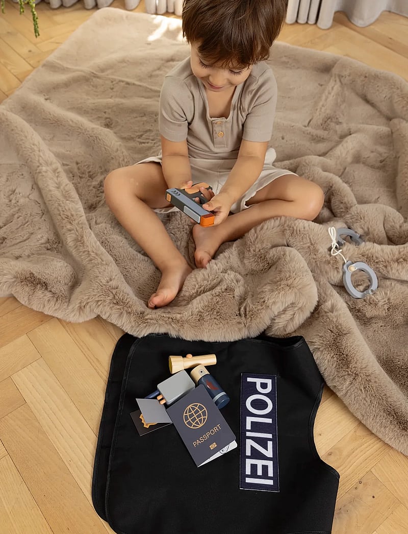 Dantoy - POLICEMAN PLAY SET WOOD IN GIFTBOX 7 PCS - búningar - mixed colours - 0