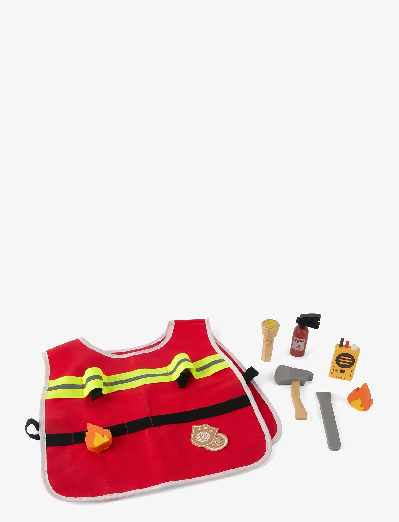 Dantoy - FIREFIGHTER PLAY SET WOOD IN GIFTBOX 10 PCS - costumes - mixed colours - 1