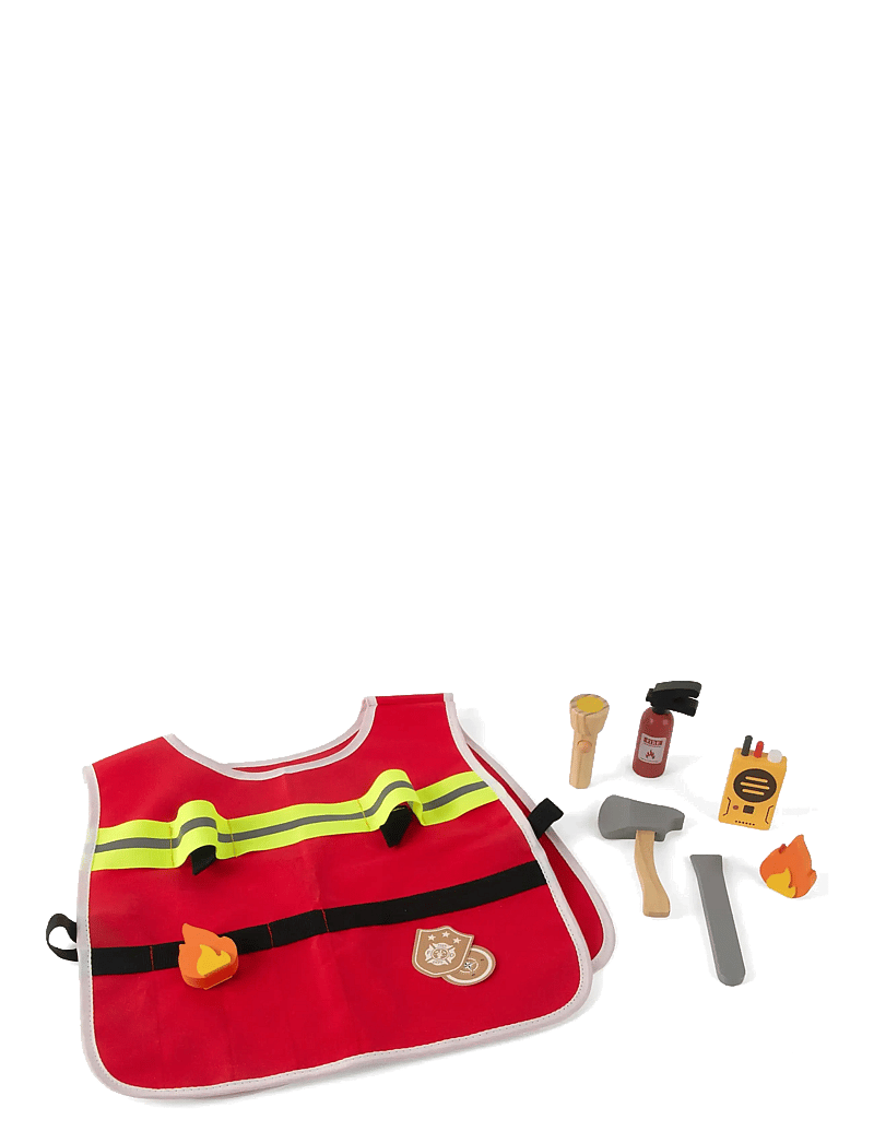 Dantoy - FIREFIGHTER PLAY SET WOOD IN GIFTBOX 10 PCS - costumes - mixed colours - 1