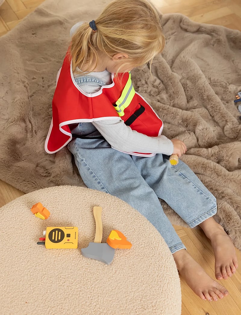 Dantoy - FIREFIGHTER PLAY SET WOOD IN GIFTBOX 10 PCS - costumes - mixed colours - 3