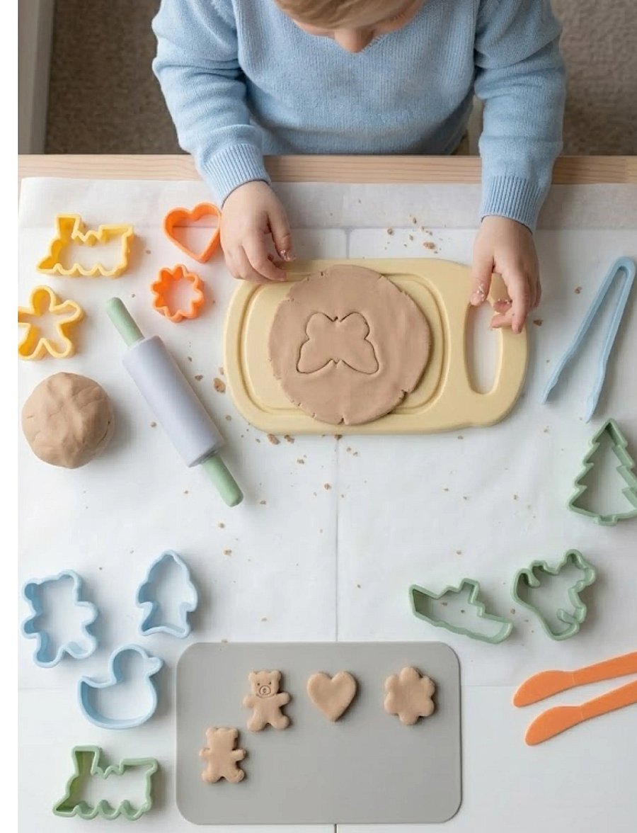 Dantoy - PASTEL PLAY DOUGH SET - bastelset - green, light purple, light yellow, orange, summer blue - 3