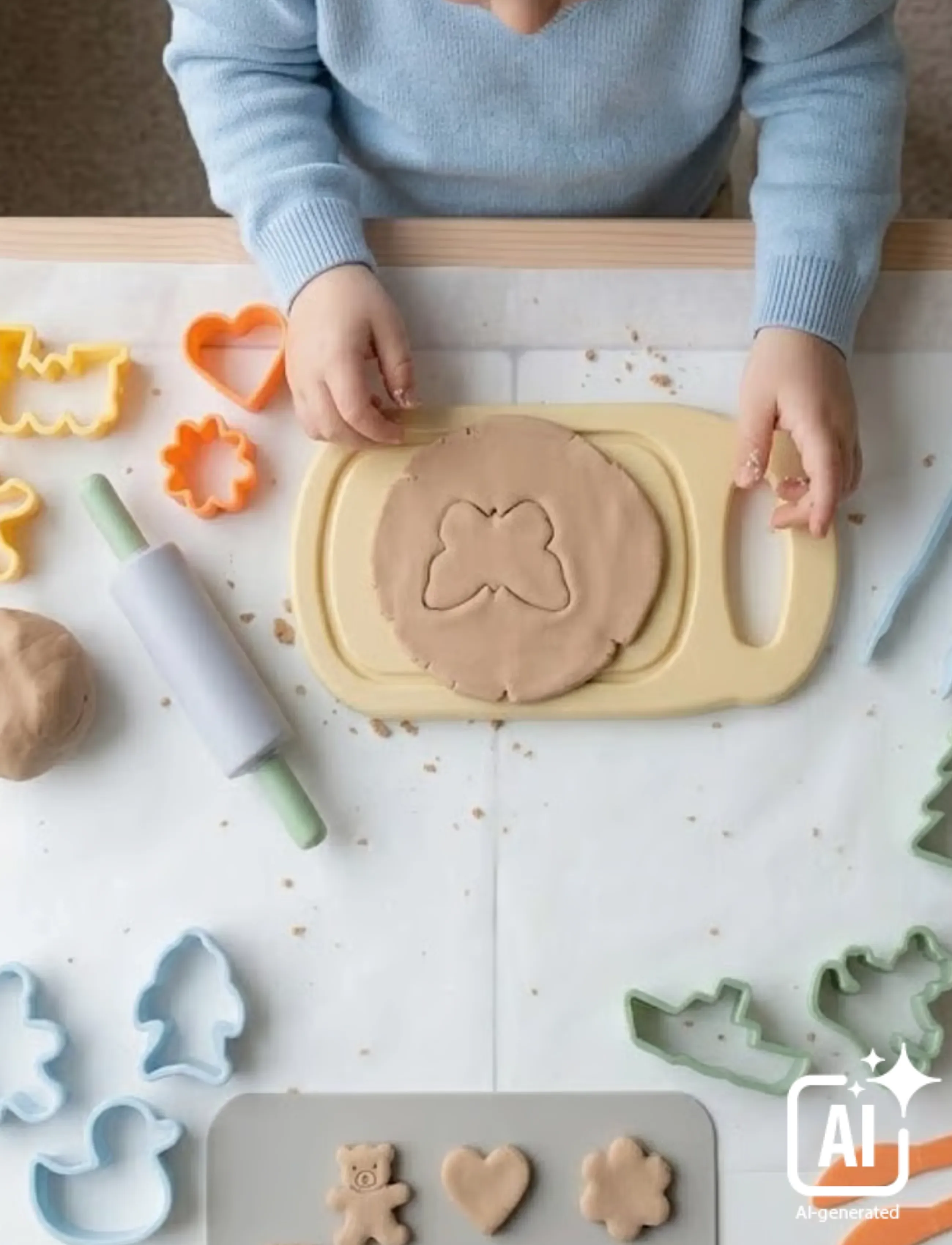 Dantoy - PASTEL PLAY DOUGH SET - bastelset - green, light purple, light yellow, orange, summer blue - 3