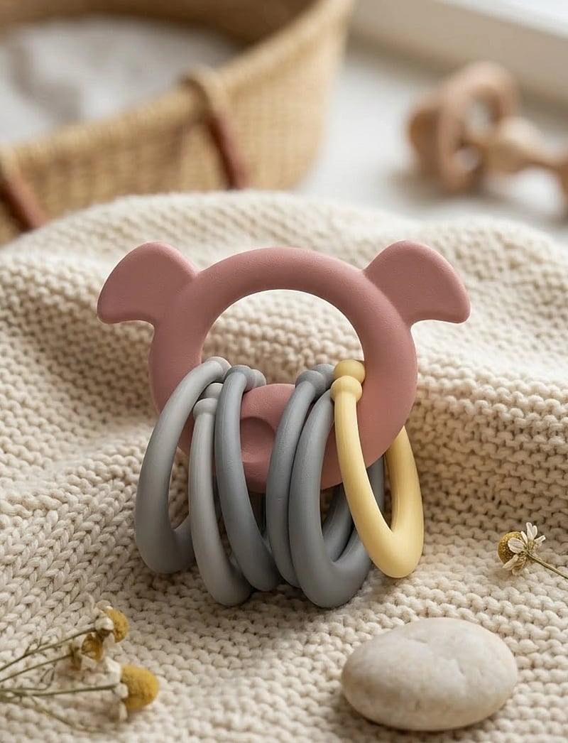 Dantoy - TINY BIO ACTIVITY CHAIN CORAL - rosa, pastelbrown, gray, yellow - 1