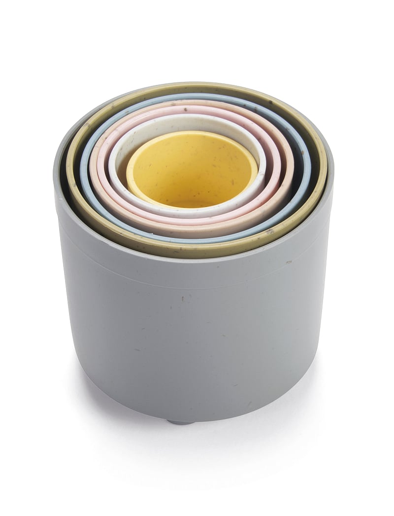 Dantoy - TINY BIO PLAY CUPS - 6+ MONTHS - staflanlegir kubbar - dusty-blue, army-green, dusty-pink, dusty-yellow, grey - 2