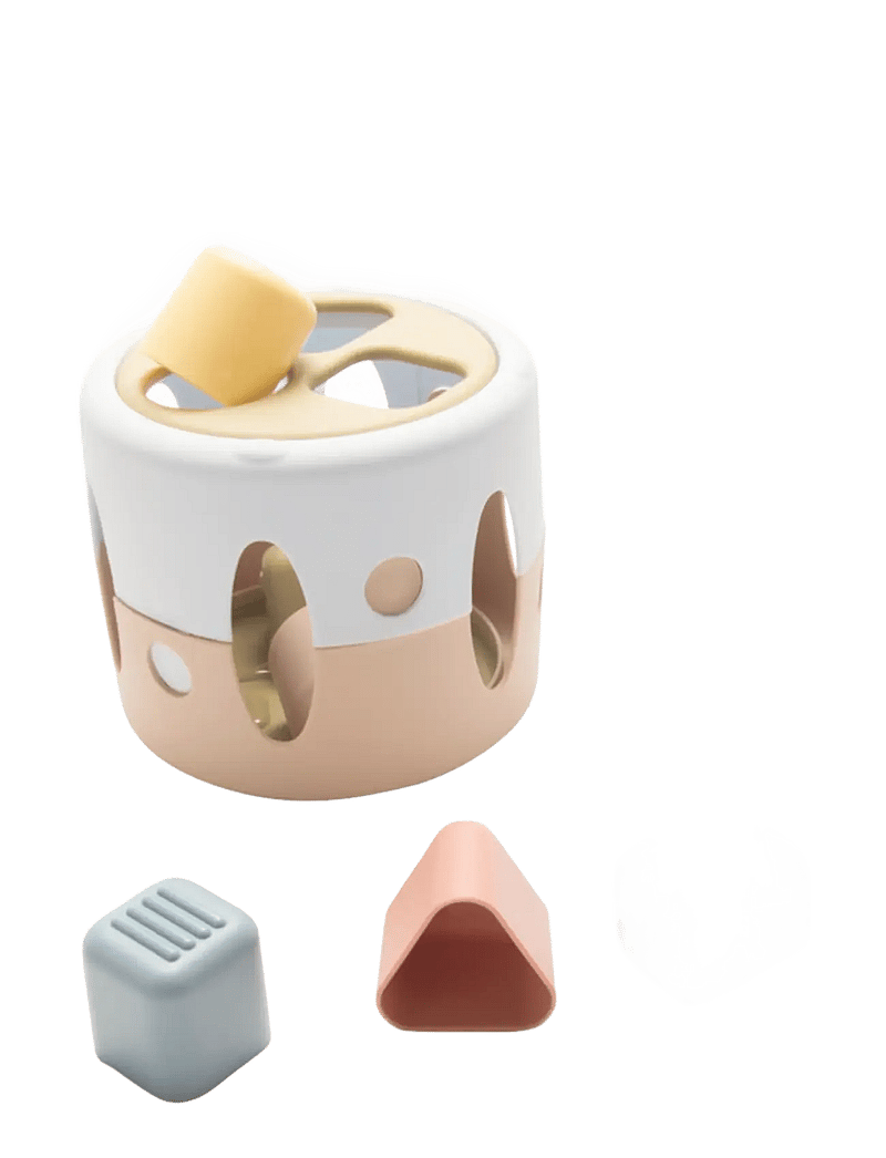Dantoy - TINY BIO SHAPE SORTER IN GIFTBOX - plocklådor - dusty-blue, army-green, dusty-pink, dusty-yellow, grey - 1