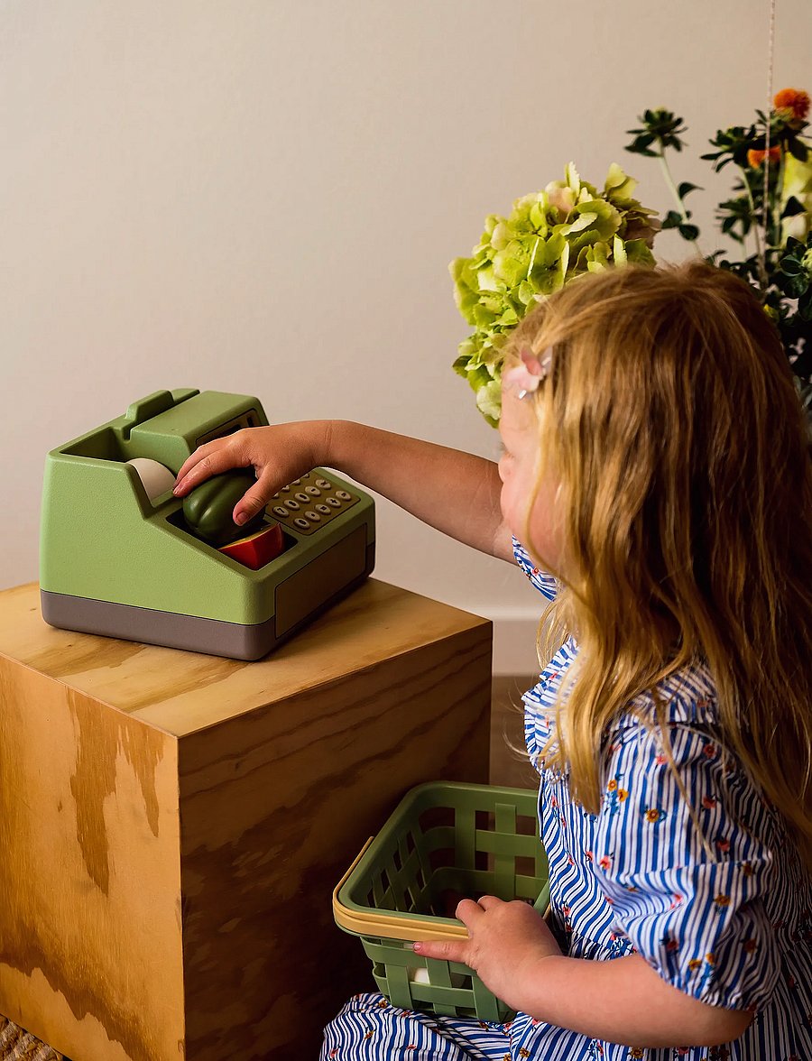 Dantoy - GG CASH REGISTER SET NET - legetøjskøbmandsboder - dust brown, gray, green, warm gray - 3