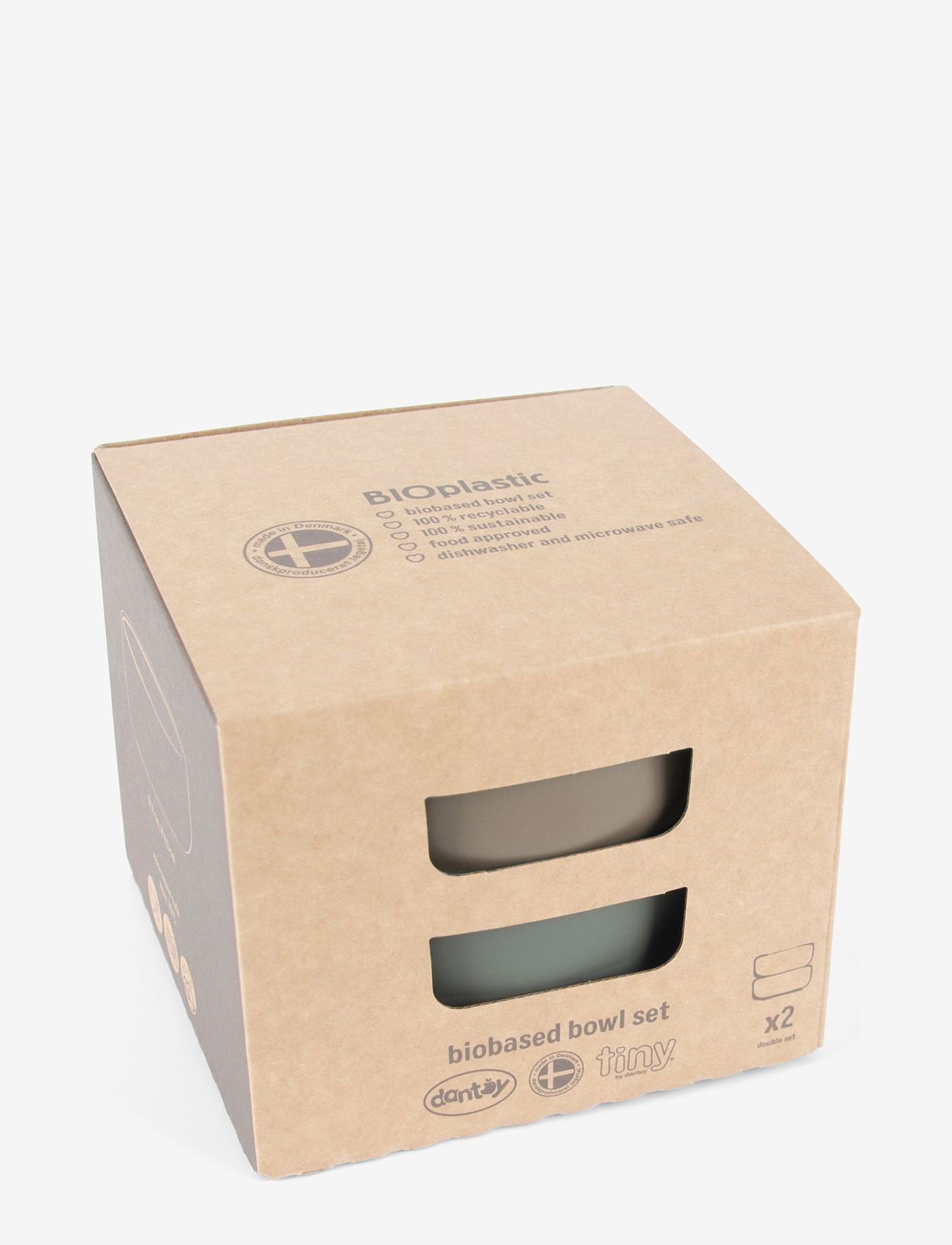 Dantoy - TINY BIOBASED BOWL SET - lägsta priserna - olive and grey - 1